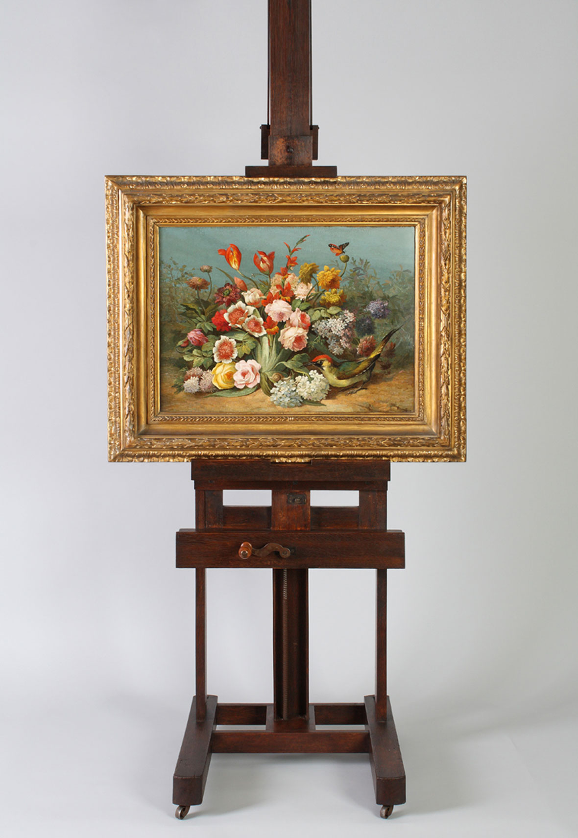 Flowers with Cardinal Woodpecker Panel